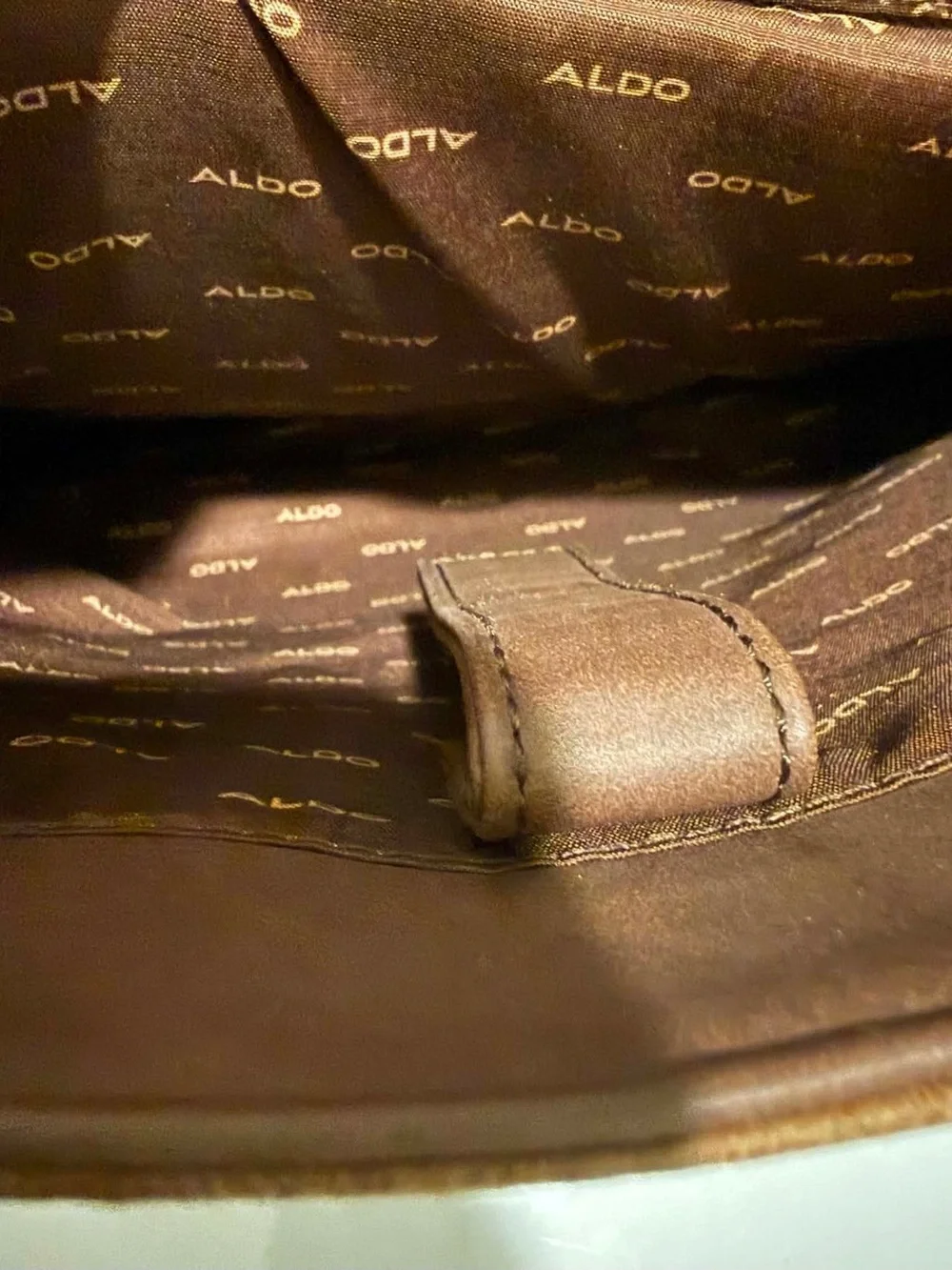 Aldo Two-Tone Tan and Dark Brown Men's Briefcase